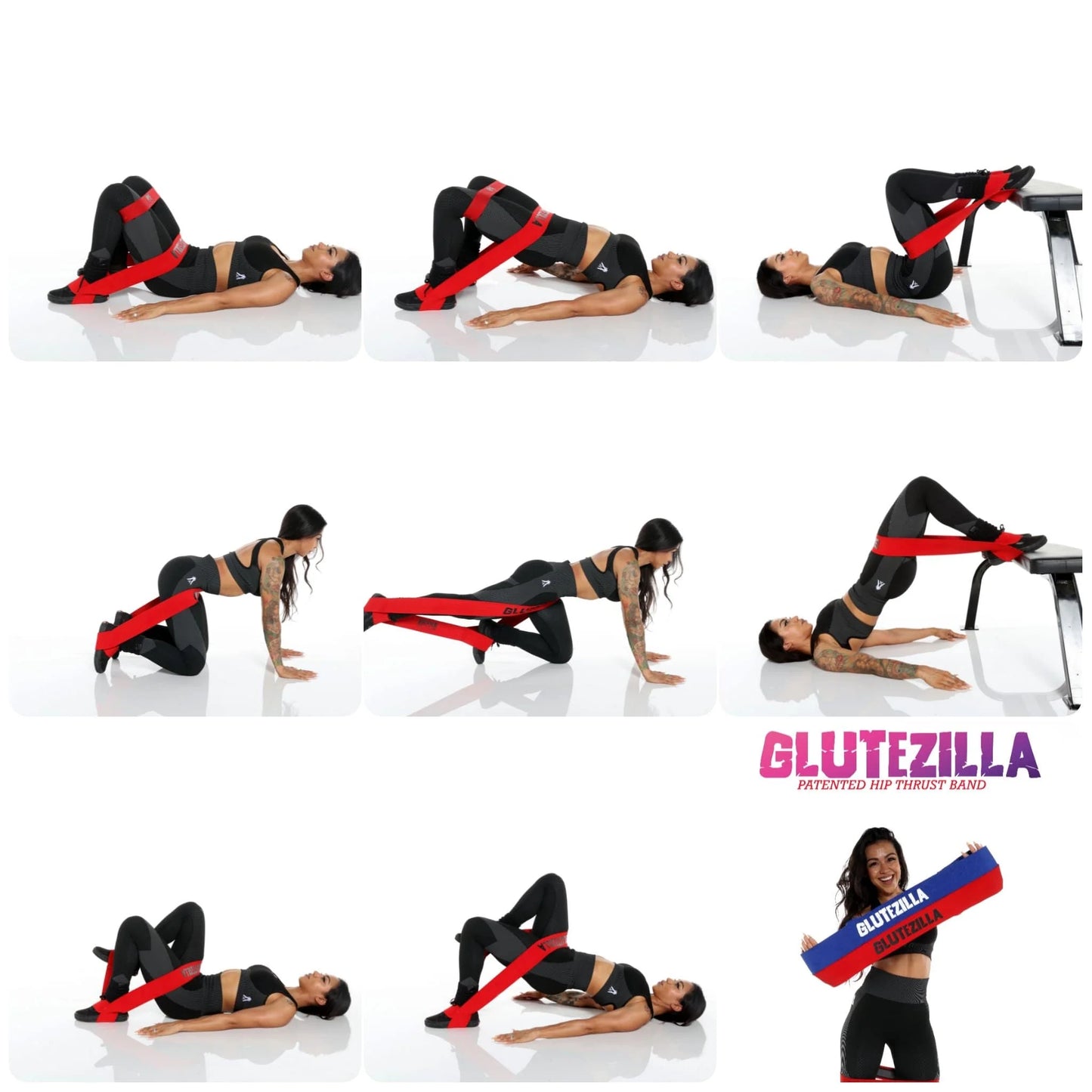 GLUTEZILLA Patented Hip Thrust Workout Exercise Band