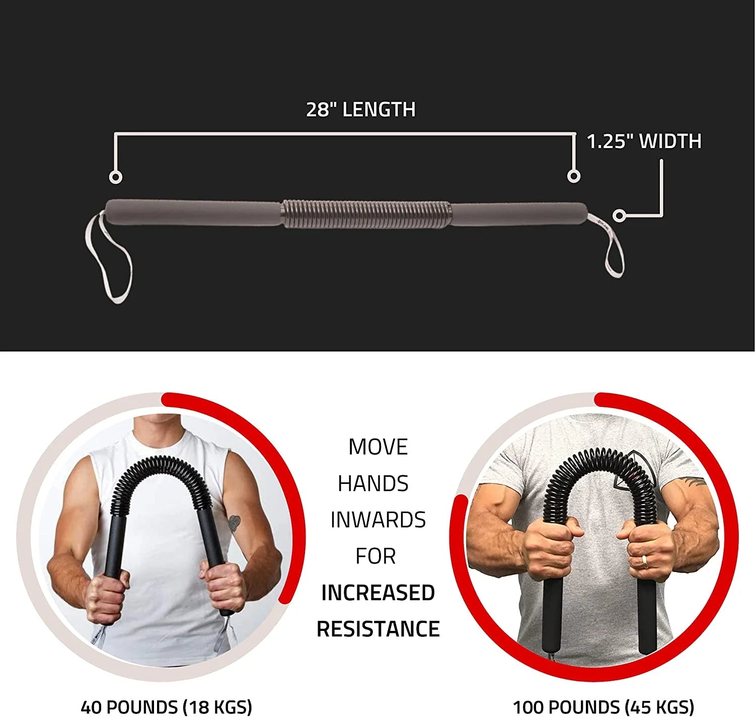 Python Power Twister Bar - Upper Body Exercise for Chest, Shoulder, Forearm, Bicep and Arm Strengthening Workout Equipment